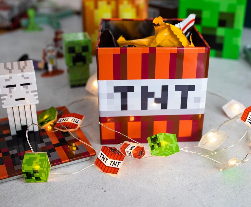 Minecraft TNT 4-Inch Tin Storage Box Cube Organizer with Lid | Basket Container, Cubby Cube Closet Organizer, Home Decor Playroom Accessories | Video Game Toys, Gifts and Collectibles - Image 5